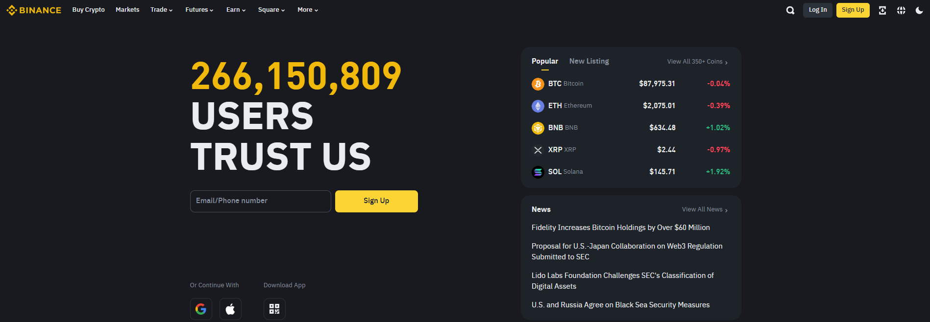 Cryptocurrency Exchange Binance